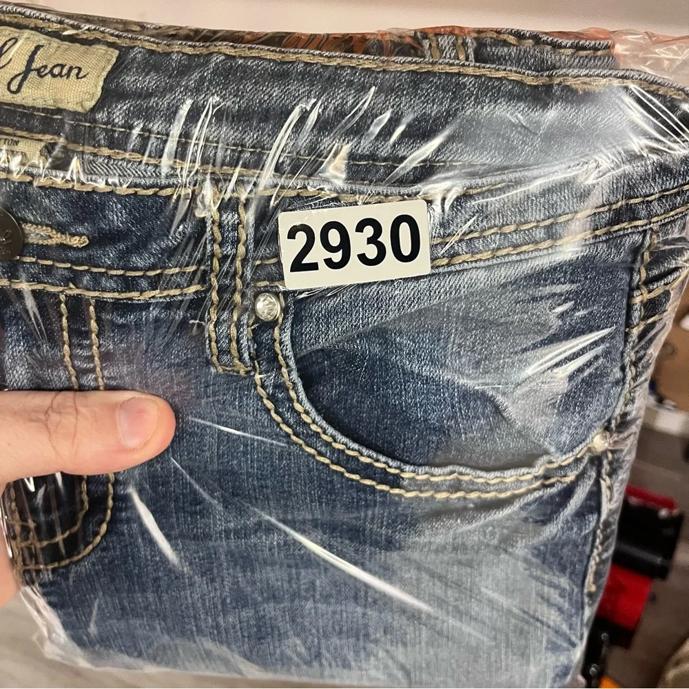 Earl Jean Flap pocket Bootcut‎ Jeans Womens 6 Blue Denim Stretch Cute 2930